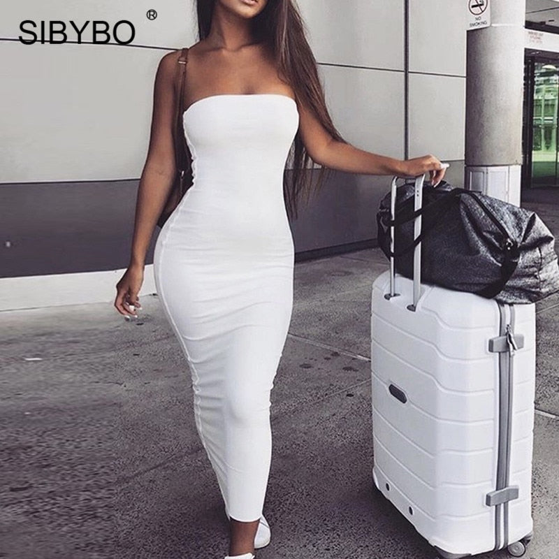 Strapless Long Bodycon Dress – Palm ...